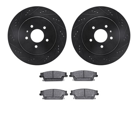 Dynamic Friction Co 8602-46007, Rotors-Drilled and Slotted-Black with 5000 Euro Ceramic Brake Pads, Zinc Coated 8602-46007